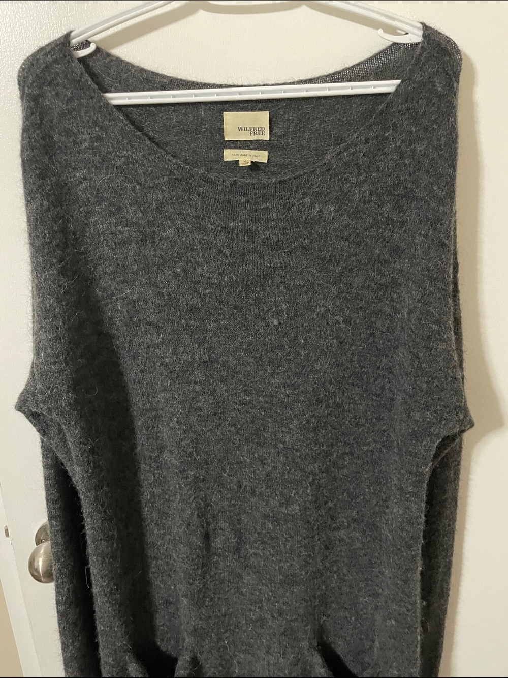 Wilfred Free Charcoal Long-Sleeve Pocket Sweater Dress Size Medium - Picture 2 of 10
